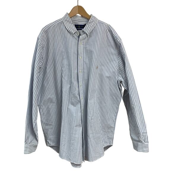 Ralph Lauren Mens 2XLT Classic Fit Striped Long Sleeve Button Up Collared Shirt - Picture 1 of 5